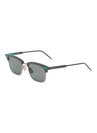 Main View - Click To Enlarge - THOM BROWNE - Rectangular Acetate Titanium Sunglasses