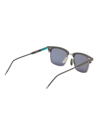 Figure View - Click To Enlarge - THOM BROWNE - Rectangular Acetate Titanium Sunglasses