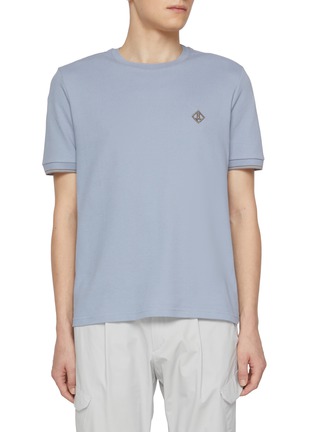 Main View - Click To Enlarge - HERNO - Logo Embroidered T-shirt