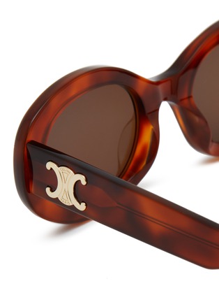 Detail View - Click To Enlarge - CELINE - Triomphe Acetate Oval Sunglasses