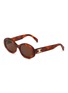 Main View - Click To Enlarge - CELINE - Triomphe Acetate Oval Sunglasses