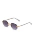 Main View - Click To Enlarge - GAST - Moonstone Metal Irregular Sunglasses