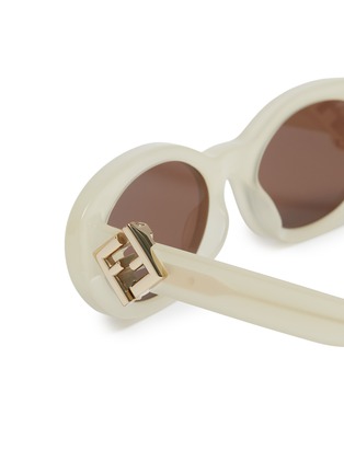 Detail View - Click To Enlarge - FENDI - FF Diamonds Acetate Oval Sunglasses
