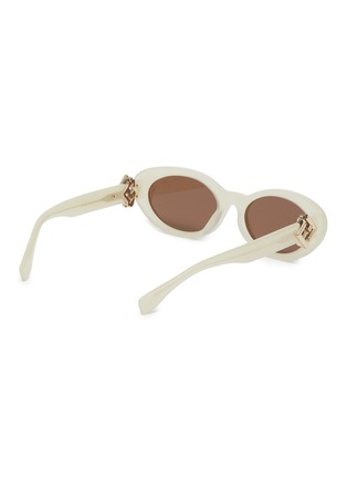 Figure View - Click To Enlarge - FENDI - FF Diamonds Acetate Oval Sunglasses