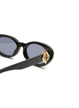 Detail View - Click To Enlarge - FENDI - FF Diamonds Acetate Oval Sunglasses