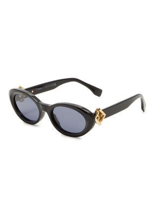 Main View - Click To Enlarge - FENDI - FF Diamonds Acetate Oval Sunglasses