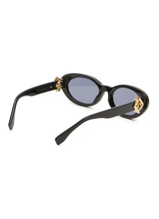 Figure View - Click To Enlarge - FENDI - FF Diamonds Acetate Oval Sunglasses