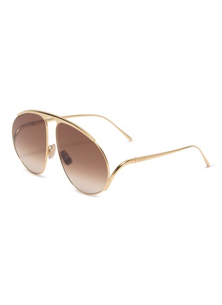 Main View - Click To Enlarge - LOEWE - Hillock Metal Aviator Sunglasses