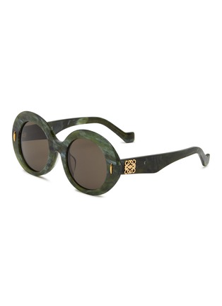 Main View - Click To Enlarge - LOEWE - Anagram Acetate Round Sunglasses