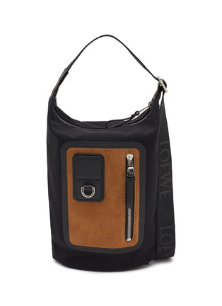 Main View - Click To Enlarge - LOEWE - Small Flex Loop Canvas Suede Bucket Bag