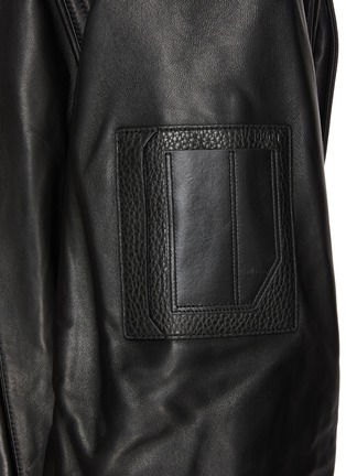  - JUUN.J - Drawstring Hood Leather Bomber Jacket