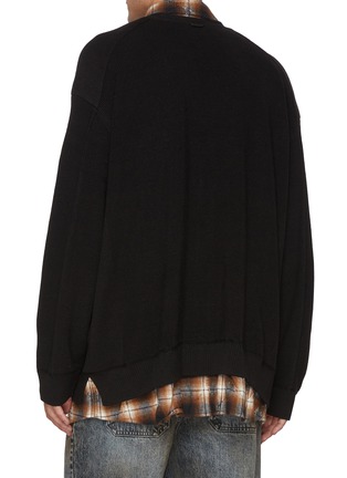 Back View - Click To Enlarge - JUUN.J - Layered Checkered Shirt Cardigan