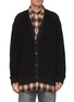 Main View - Click To Enlarge - JUUN.J - Layered Checkered Shirt Cardigan