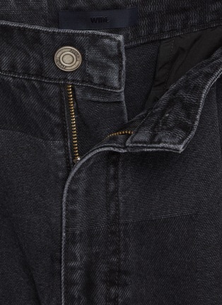  - JUUN.J - Dark Washed Chequered Jacquard Denim Shorts