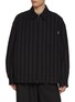 Main View - Click To Enlarge - JUUN.J - Vertical Striped Zip Up Wool Cotton Shirt Jacket