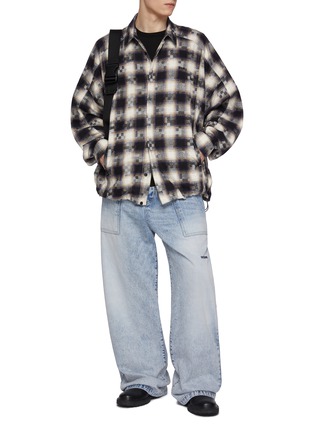 Figure View - Click To Enlarge - JUUN.J - Argyle Jacquard Checkered Cotton Coach Shirt