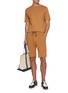 Figure View - Click To Enlarge - J∞QUALITY - Botanical Dye Drawstring Cotton Shorts