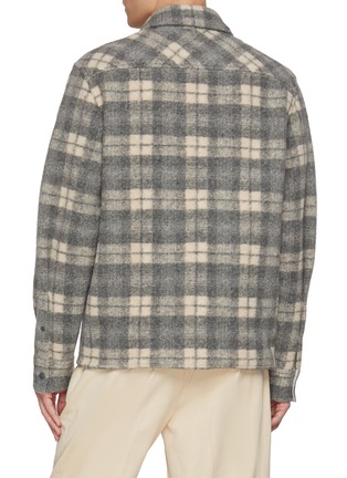 Back View - Click To Enlarge - MONCLER - Checkered Zip Up Shirt Jacket