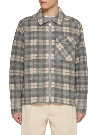 Main View - Click To Enlarge - MONCLER - Checkered Zip Up Shirt Jacket