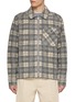 Main View - Click To Enlarge - MONCLER - Checkered Zip Up Shirt Jacket