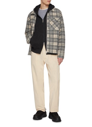 Figure View - Click To Enlarge - MONCLER - Checkered Zip Up Shirt Jacket