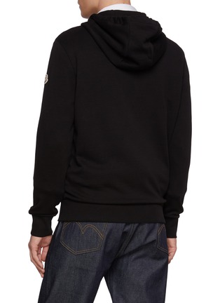 Back View - Click To Enlarge - MONCLER - Nylon Flap Pocket Zip Up Hoodie