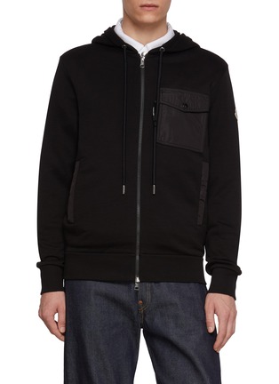 Main View - Click To Enlarge Main View - Click To Enlarge - MONCLER - Nylon Flap Pocket Zip Up Hoodie