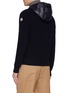 Back View - Click To Enlarge - MONCLER - Hooded Puffer Panel Wool Knit Cardigan