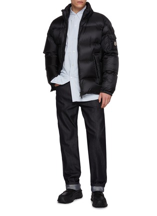 Figure View - Click To Enlarge - MONCLER - Straight Leg Dark Wash Jeans