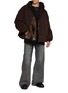 Figure View - Click To Enlarge - JUUN.J - Zip Up Faux Suede Hoodie