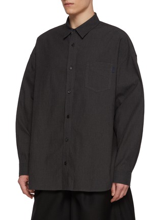 Detail View - Click To Enlarge - JUUN.J - Layered Knit Vest Cotton Shirt