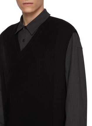  - JUUN.J - Layered Knit Vest Cotton Shirt