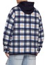 Back View - Click To Enlarge - JUUN.J - Layered Chequered Hooded Flannel Shirt