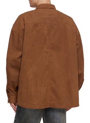 Back View - Click To Enlarge - JUUN.J - Long Sleeve Faux Suede Shirt