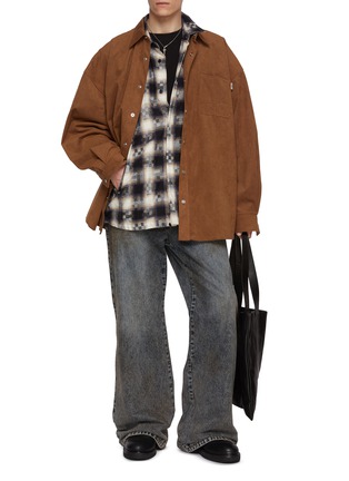 Figure View - Click To Enlarge - JUUN.J - Long Sleeve Faux Suede Shirt