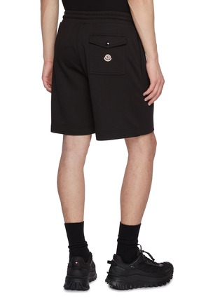 Back View - Click To Enlarge - MONCLER - Rose Embroidered Fleece Sweatshorts