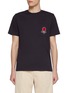 Main View - Click To Enlarge - MONCLER - Embroidered Rose Patch Pocket Cotton T-Shirt