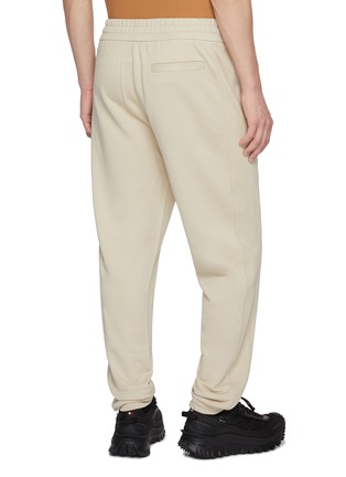 Back View - Click To Enlarge - MONCLER - Logo Patch Cotton Fleece Sweatpants