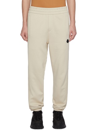 Main View - Click To Enlarge - MONCLER - Logo Patch Cotton Fleece Sweatpants