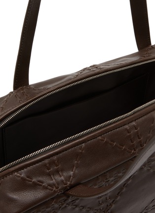 Detail View - Click To Enlarge - THE ROW - Astra Embroidered Leather Bowling Bag