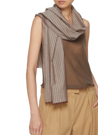 Figure View - Click To Enlarge - THE ROW - Guel Striped Cotton Scarf