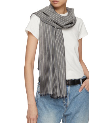 Figure View - Click To Enlarge - THE ROW - Guel Striped Cotton Scarf