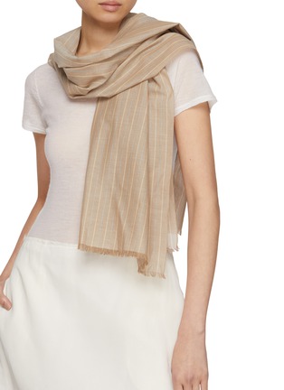 Figure View - Click To Enlarge - THE ROW - Guel Striped Cotton Scarf