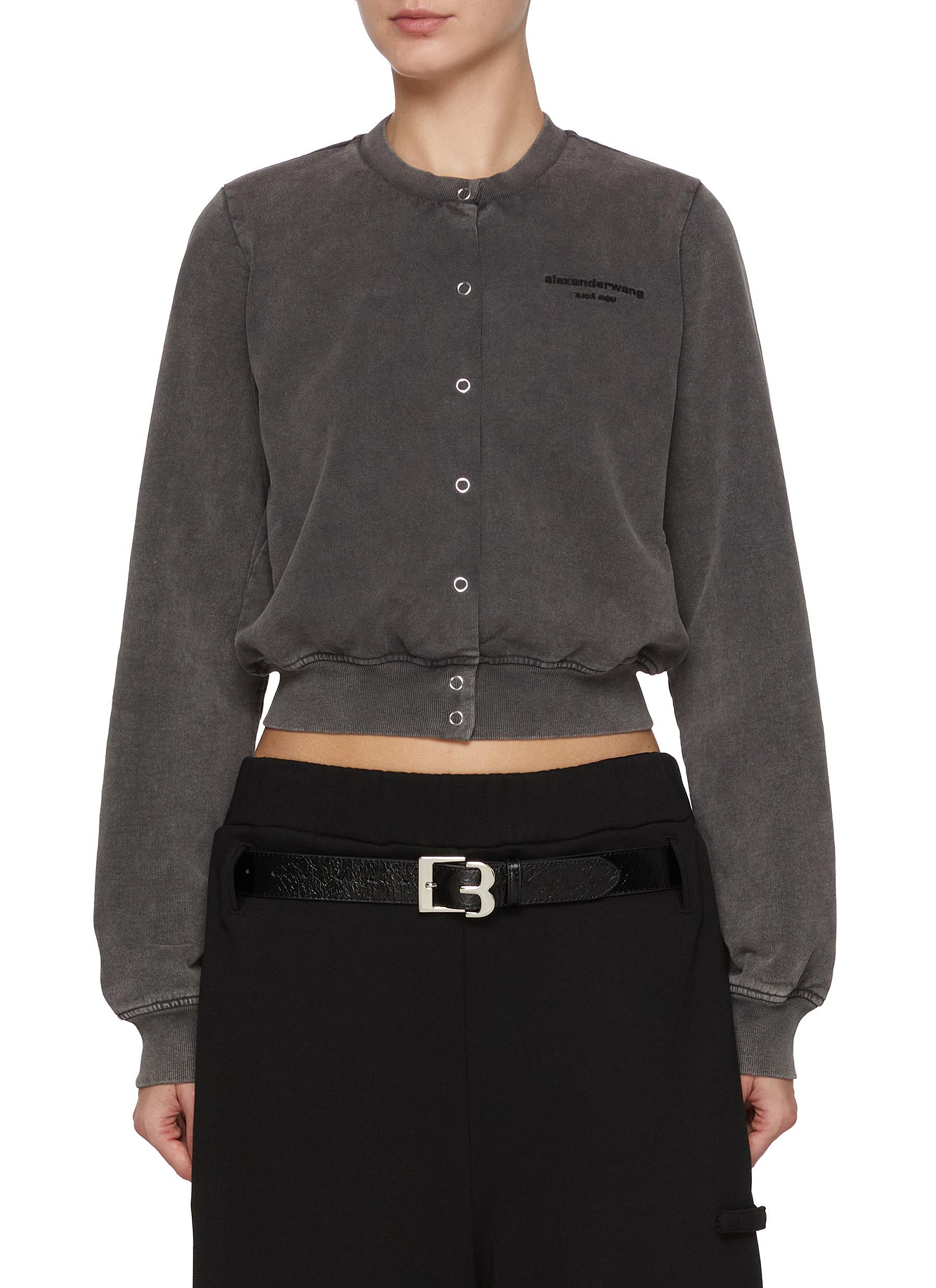 ALEXANDERWANG | Shrunken Snap Button Cotton Cardigan | Women
