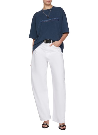 Figure View - Click To Enlarge - ALEXANDERWANG - Logo Print Cotton Oversized T-Shirt
