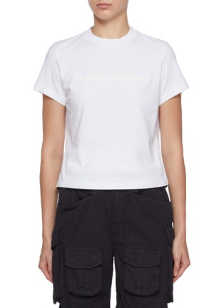 Main View - Click To Enlarge - ALEXANDERWANG - Logo Print Cotton Shrunken T-Shirt