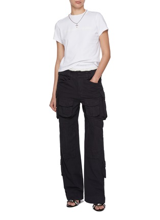Figure View - Click To Enlarge - ALEXANDERWANG - Logo Print Cotton Shrunken T-Shirt
