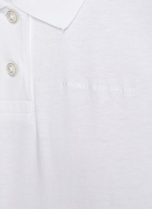  - ALEXANDERWANG - Logo Embroidery Cropped Cotton Polo Shirt