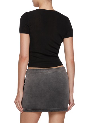Back View - Click To Enlarge - ALEXANDERWANG - Nameplate Chain Detail Ribbed V-Neck Top