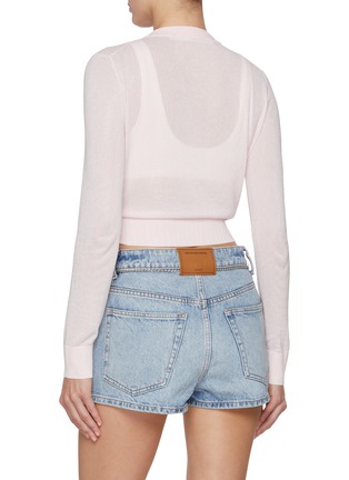 Back View - Click To Enlarge - ALEXANDERWANG - Hotfix Cropped Crewneck Cardigan